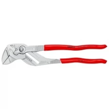 Клещи переставные - гаечный ключ KNIPEX KN-8603300, 60 мм (2 3/8"), L-300 мм, Cr-V, хромированные, обливные рукоятки