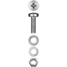 ЗУБР M5 x 16 мм, 18 шт., винт (DIN7985), гайка (DIN934), шайба (DIN125), шайба (DIN127), комплект крепежа 303476-05-016