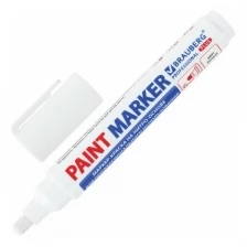 Маркер-краска лаковый (paint marker) 6 мм, белый, нитро-основа, BRAUBERG PROFESSIONAL PLUS EXTRA, 151450