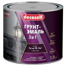 Декоселф грунт-эмаль шоколадная (1,9кг) глянцевая / DECOSELF грунт-эмаль 3 в1 шоколадная (1,9кг) глянцевая