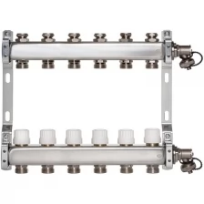 ColSys Р805R, 6 выходов. Коллекторная группа из нержавеющей стали с отсечными, термостатическими и дренажными клапанами
