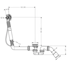 Скрытая часть для нестандартных ванн Hansgrohe Exafill 58116180