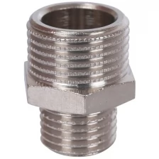 STOUT Ниппель переходной НН 3/8" x 1/4" никелированный